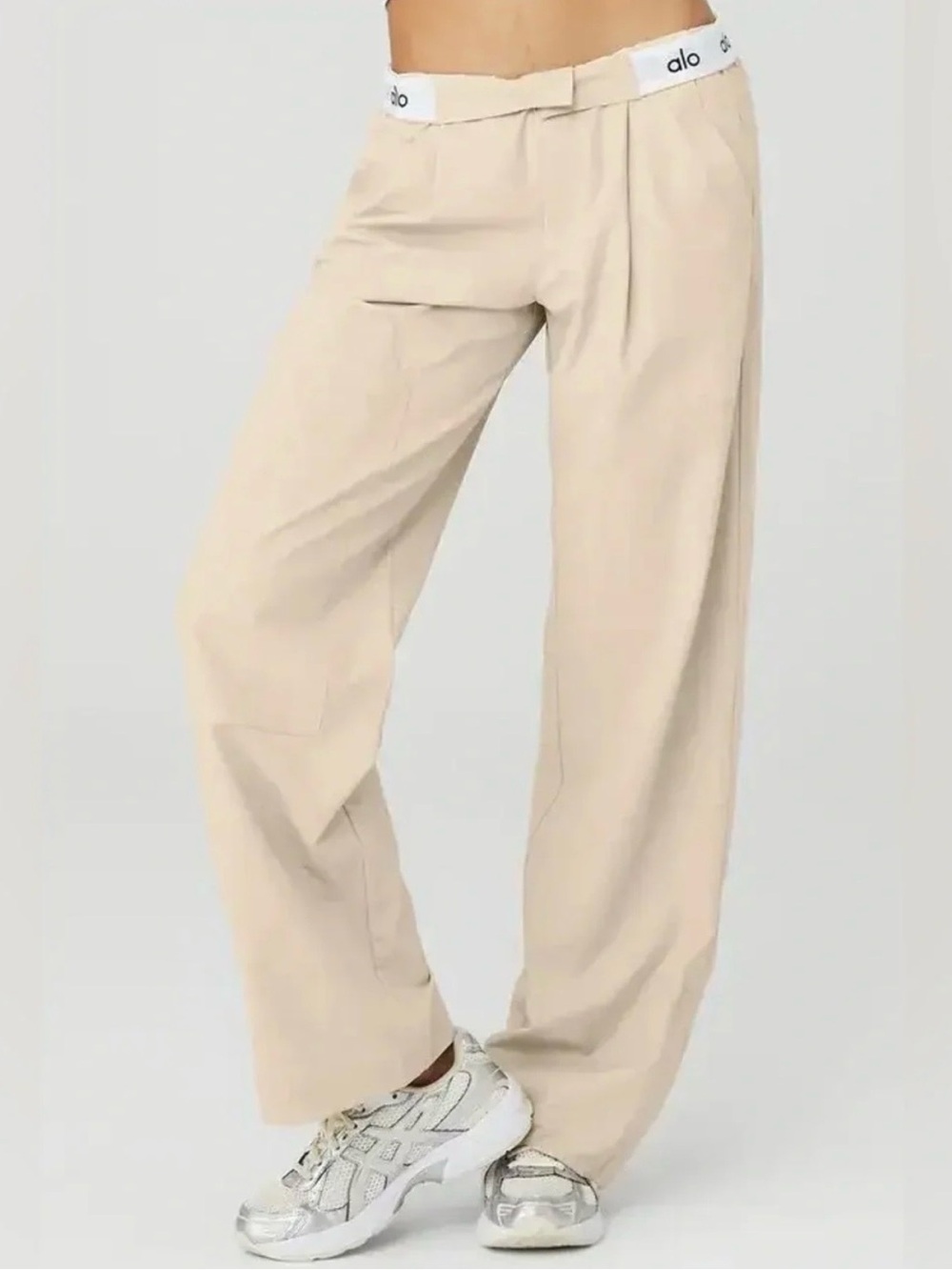 ALO Yoga Beige Wide-Leg Pants